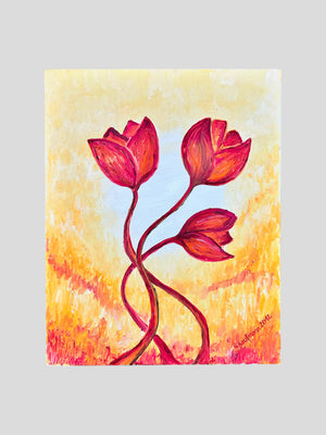 Gemälde Tulpen Blumen Acryl