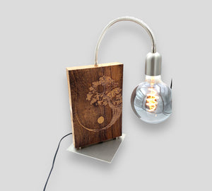 Laser Gravur Baum Yin Yang Tischlampe