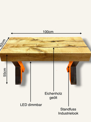 sitzbank eichenholz lowboard led dimmbar 