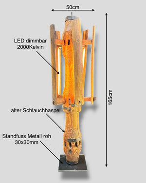 Stehlampe unikat rustikal einzigartig stehleuchte led dimmbar