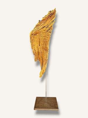 Skulptur figur schwemmholz engelsflügel