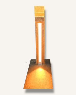 Tischleuchte Fassdaube aus altem Eichenfass, LED