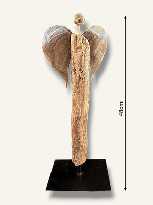 Engel figur ton schwemmholz handarbeit