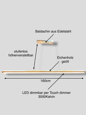 Hängelampe Pendellampe Holz Eiche Altholz LED dimmbar höhenverstellbar