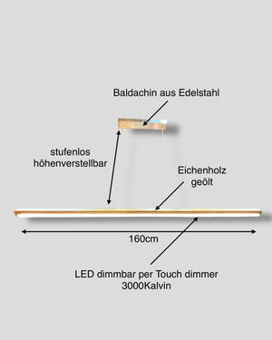 Hängelampe Pendellampe Holz Eiche Altholz LED dimmbar höhenverstellbar Holzlampe Massivholz