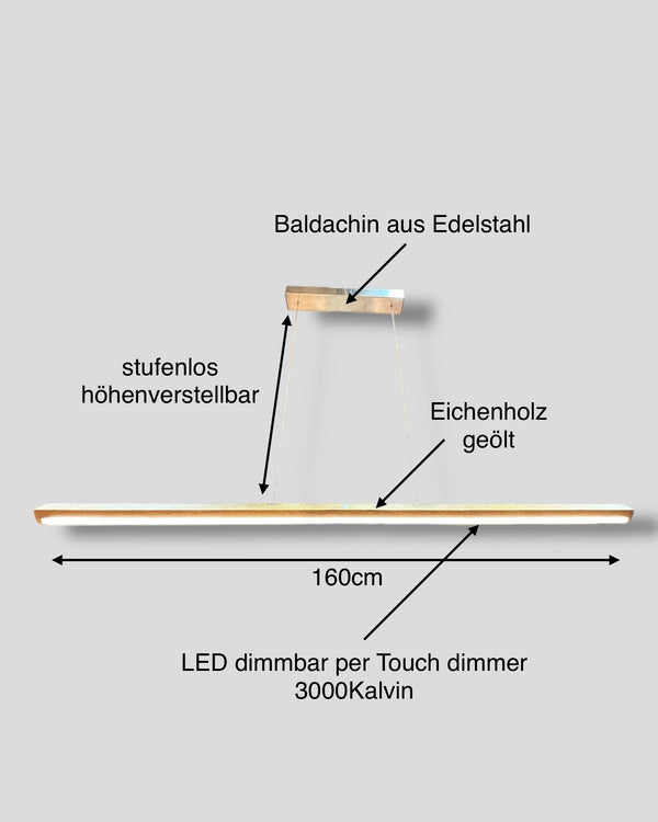 Hängelampe Pendellampe Holz Eiche Altholz LED dimmbar höhenverstellbar Holzlampe Massivholz