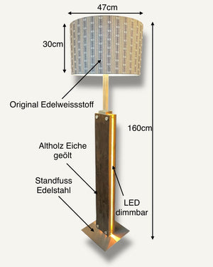 Alpen-Chic Stehlampe aus Altholz Eiche mit indirektem warmem LED-Licht