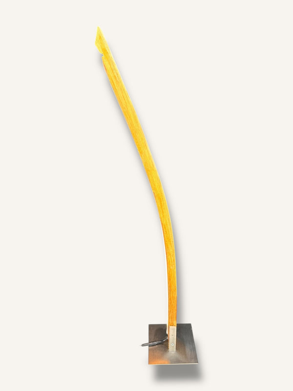 Tischleuchte Fassdaube aus altem Eichenfass, LED