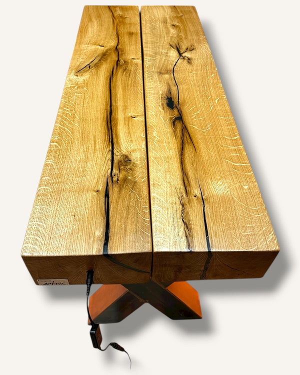 sitzbank eichenholz lowboard led dimmbar 