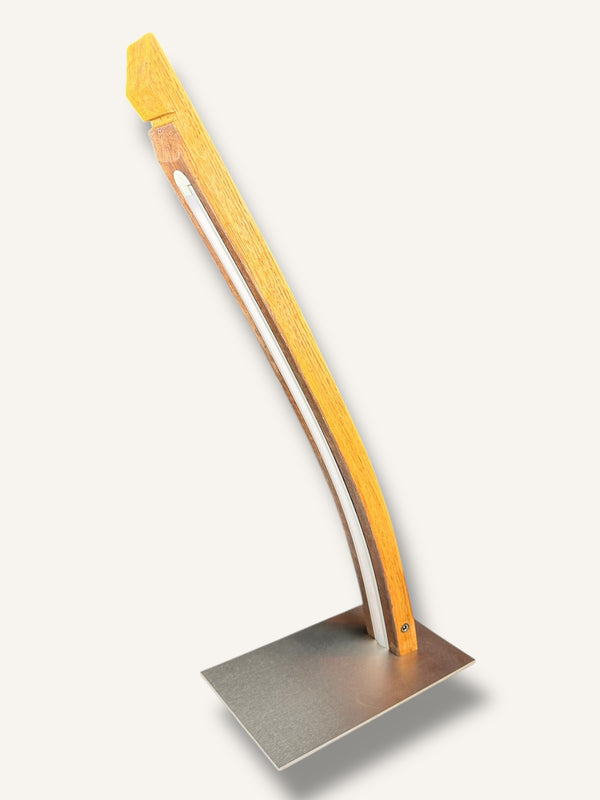 Tischleuchte Fassdaube aus altem Eichenfass, LED