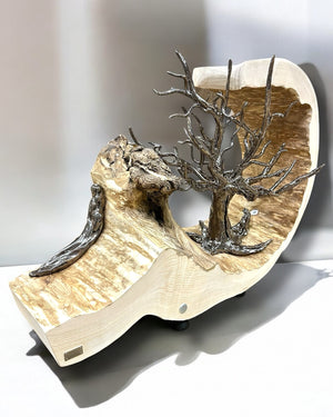 Kunstwerk ton esche Baum skulptur LED handarbeit