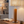 Handgefertigte Tischlampe aus Altholz Eichenbalken mit Lampenschirm in Baumoptik