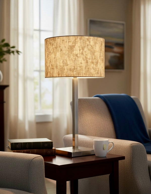 Stehlampe aus Edelstahl