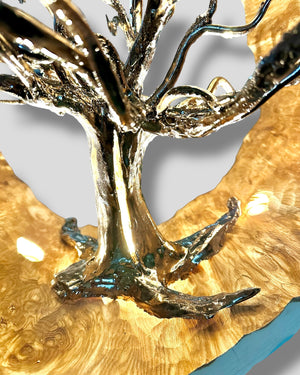 Kunstwerk ton esche Baum skulptur LED handarbeit