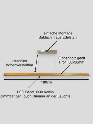 Hängelampe Pendellampe Holz Eiche Altholz LED dimmbar höhenverstellbar