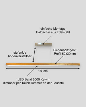 Hängelampe Pendellampe Holz Eiche Altholz LED dimmbar höhenverstellbar