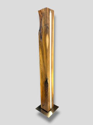 Stehleuchte stehlampe nussbaum led dimmbar