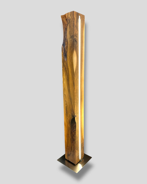 Stehleuchte stehlampe nussbaum led dimmbar