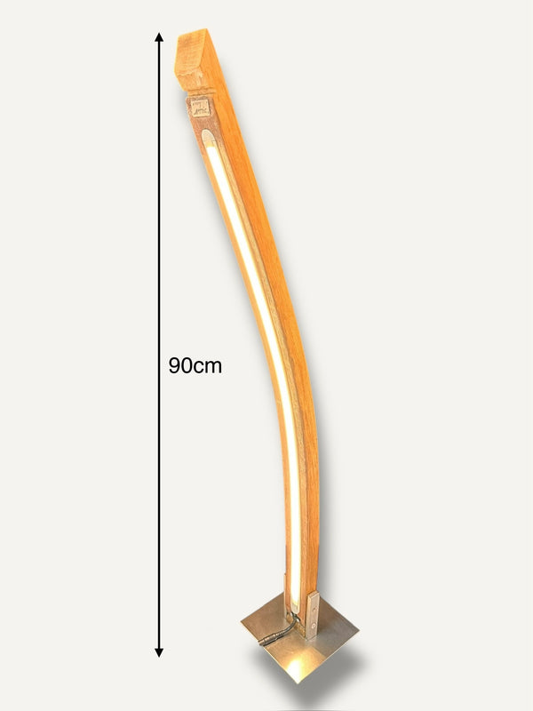 Tischleuchte Fassdaube aus altem Eichenfass, LED