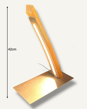 Tischleuchte Fassdaube aus altem Eichenfass, LED