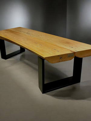 Sitzbank Lowboard Eichenholz Eichenbalken LED dimmbar