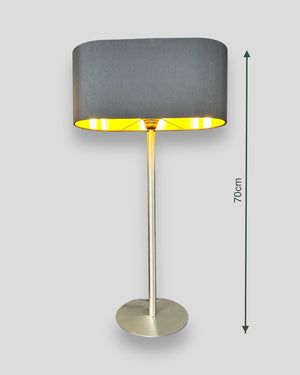 Stehlampe Edelstahl Lampenschirm schwarz mit goldiger Innenseite