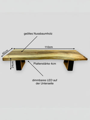 Sitzbank lowboard led nussbaum