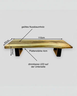 Sitzbank lowboard led nussbaum