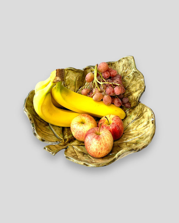 Schale Ton Handarbeit Blattform Früchteschale Obstschale Geschenkidee