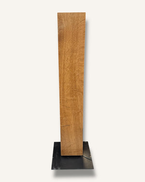 Tischlampe aus Eichenholz mit Edelstahl-Standfuss