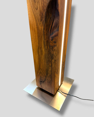 Stehleuchte stehlampe nussbaum led dimmbar
