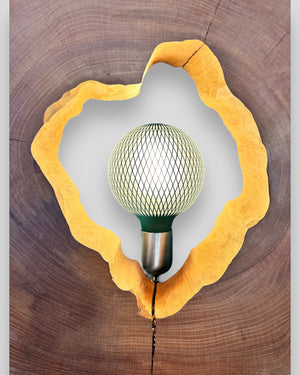 Kirschbaum Holzplatte Tischlampe Glühbirne