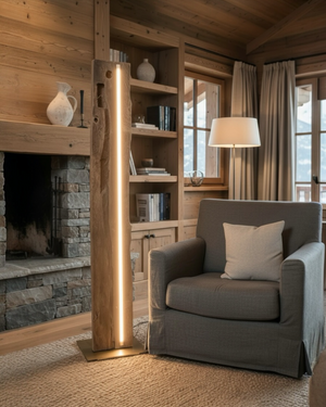 Eichenbalken altholz unikat Stehlampe Handarbeit LED dimmbar