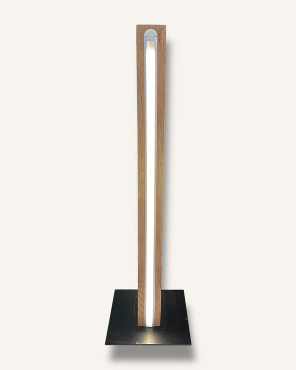 Tischleuchte Altholz Eichenbalken, LED dimmbar