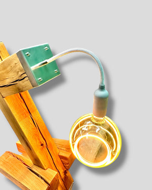 Stehlampe unikat Sumpfeiche LED dimmbar Lampenschirm ambiente Glühbirne