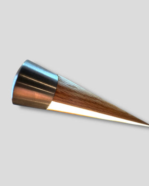 Hängelampe pendellampe LED dimmbar stufenlos höhenverstellbar eiche rundholz massivholz holzlampe