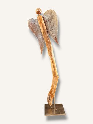 Engel figur ton schwemmholz handarbeit