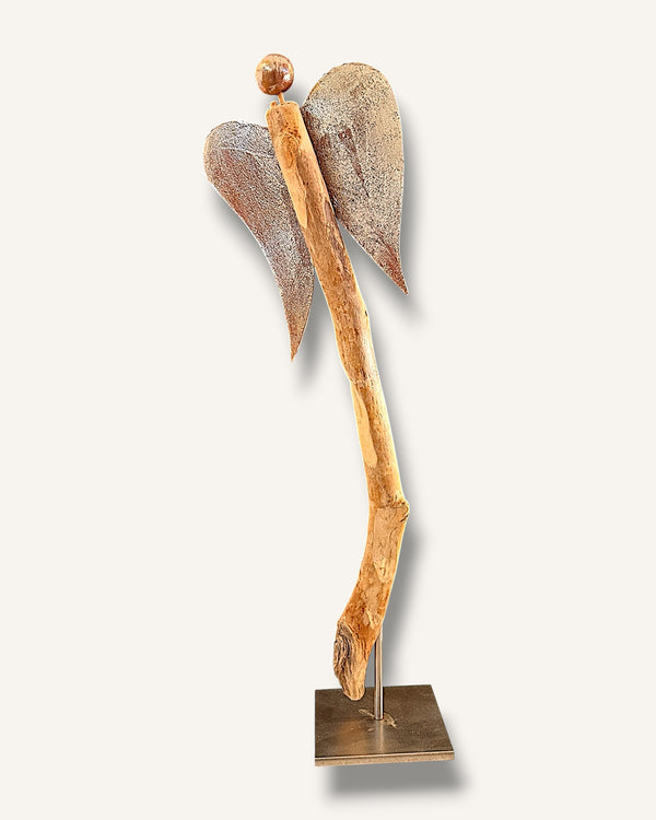 Engel figur ton schwemmholz handarbeit