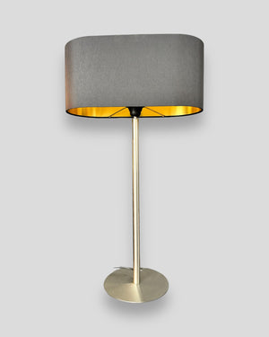 Stehlampe Edelstahl Lampenschirm schwarz mit goldiger Innenseite