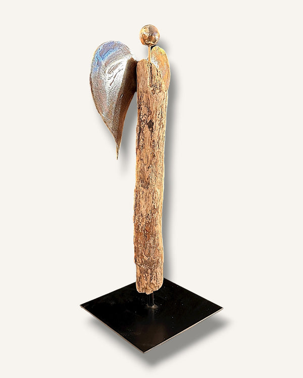 Engel figur ton schwemmholz handarbeit