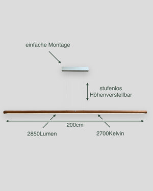 hängelampe pendelleuchte led dimmbar buche höhenverstellbar