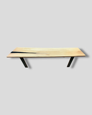 Sitzbank Lowboard Fernsehtisch Eichenholz LED Epoxydharz