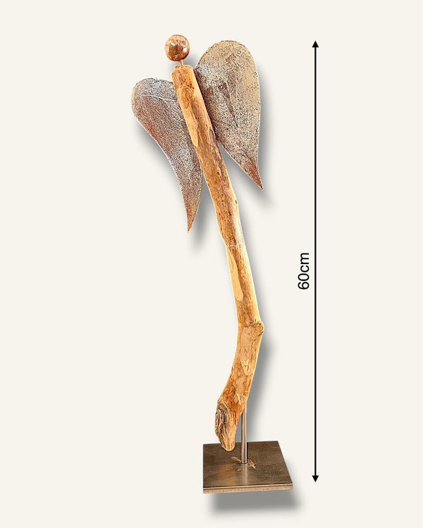 Engel figur ton schwemmholz handarbeit