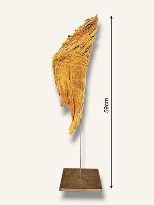Skulptur figur schwemmholz engelsflügel