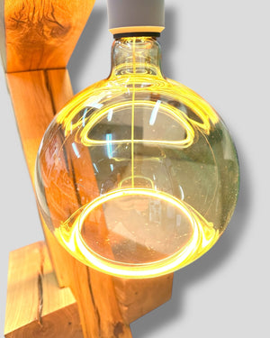 Stehlampe unikat Sumpfeiche LED dimmbar Lampenschirm ambiente Glühbirne