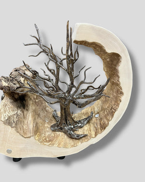 Kunstwerk ton esche Baum skulptur LED handarbeit
