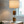 Handgefertigte Tischlampe aus Altholz Eiche und Edelstahl mit weissem Lampenschirm