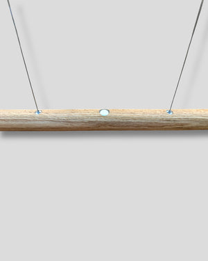 Hängelampe pendellampe LED dimmbar stufenlos höhenverstellbar eiche rundholz massivholz holzlampe