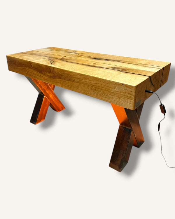 sitzbank eichenholz lowboard led dimmbar 