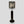 Schwarze Tischlampe aus antikem Eichenholz mit dekorativem Lampenschirm